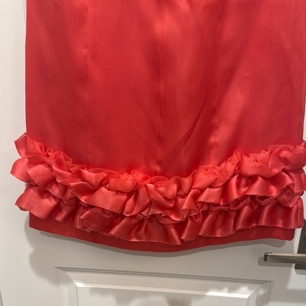 Phoebe Couture Size 2 Pink and Black Ruffled Strapless Mini Dress - Picture 6 of 16